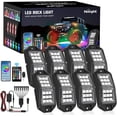 thumbnail image 1 of Nilight RGB LED Rock Lights Kit 8 PCS 18LED Wide Angle Wheel Well Light with Remote & Bluetooth App Dual Control Multi Modes Underglow Multicolor Neon Pod for ATV UTV SUV Offroad Truck RZR Boat, 1 of 9