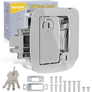 Nilight RV Door Lock Replacement Chrome with Paddle Deadbolt Zinc Alloy Entry Locks Handle Latch 4 Keys Locking Kit Fits RVs Campers Travel Trailers