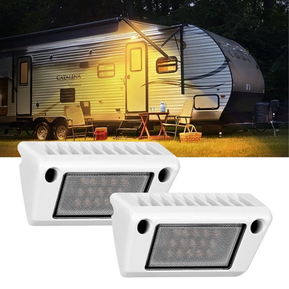 Nilight RV Exterior Light 2PCS 5 Inch Porch Lights Amber Beam 12V 24V ...