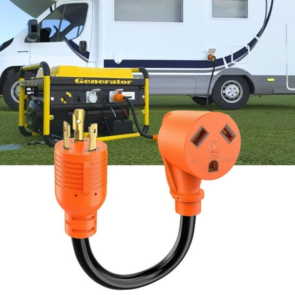 Nilight RV Generator Adapter Cord 30 Amp to 30 Amp 3 Prong Pure Copper Heavy Duty Twist Lock Male Plug 10 Gauge Wire L5-30P to TT-30R 30M/30F for RV Camper Caravan Van Trailer