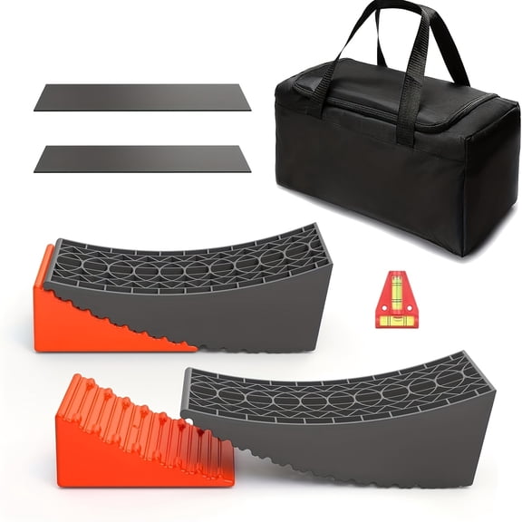 Nilight RV Leveler Heavy Duty for Motorhome- 2 Pack Camper RV Leveling Blocks Ramp Support Dual Axles, Up To 35, 000lbs, Fast RV Accessories Leveling System for Travel Trailer, Motorhome - Yellow