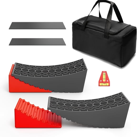 Nilight RV Leveler Heavy Duty for Motorhome- 2 Pack Camper RV Leveling Blocks Ramp Support Dual Axles, Up To 35, 000lbs, Fast RV Accessories Leveling System for Travel Trailer, Motorhome - Yellow