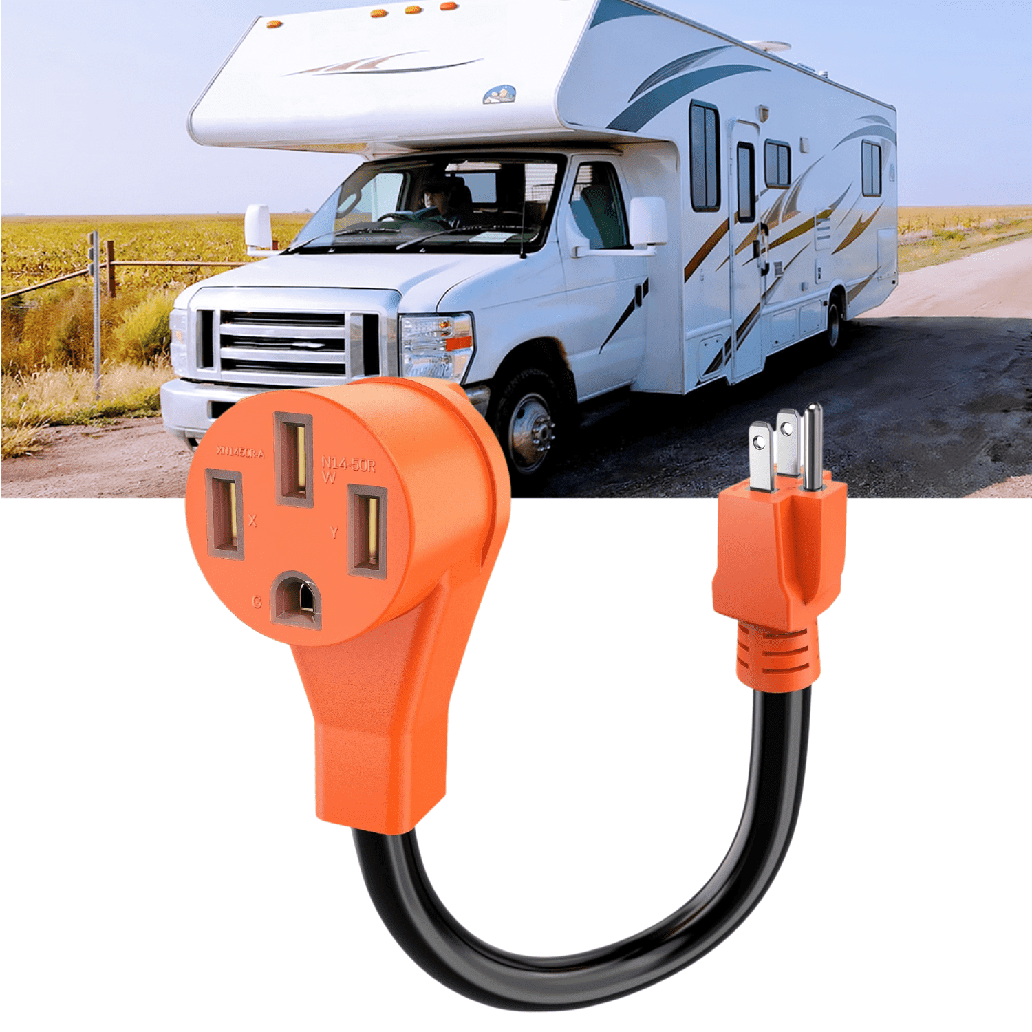 Nilight RV Power Adapter 50AMP 125V Weather Resistant 15A to 50A Cord ...