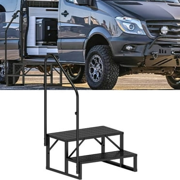 2 Step RV Steps with Handrails Ladder,Steps for Home,Hot Tub Outdoor Steps,RV Stairs,Camper Steps Portable Stairs for Mobile Home