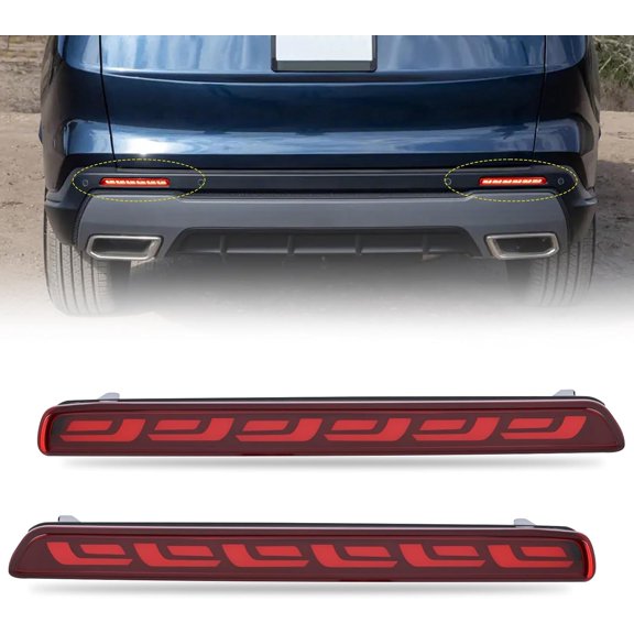 Nilight Rear Bumper Tail Light Compatible with 2023 2024 Honda CRV Red Lens LED Reflector Rear Bumper Lamps Brake Turn Signal Sequential Flashing Driving Taillights Replacement