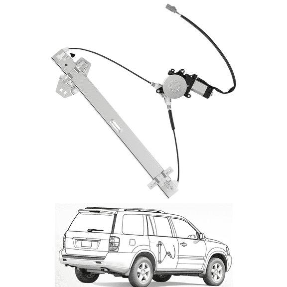 Nilight Rear Passenger Side Power Window Regulator and Motor Assembly, OE Fit for 2003 2004 2005 2006 2007 2008 Honda Pilot