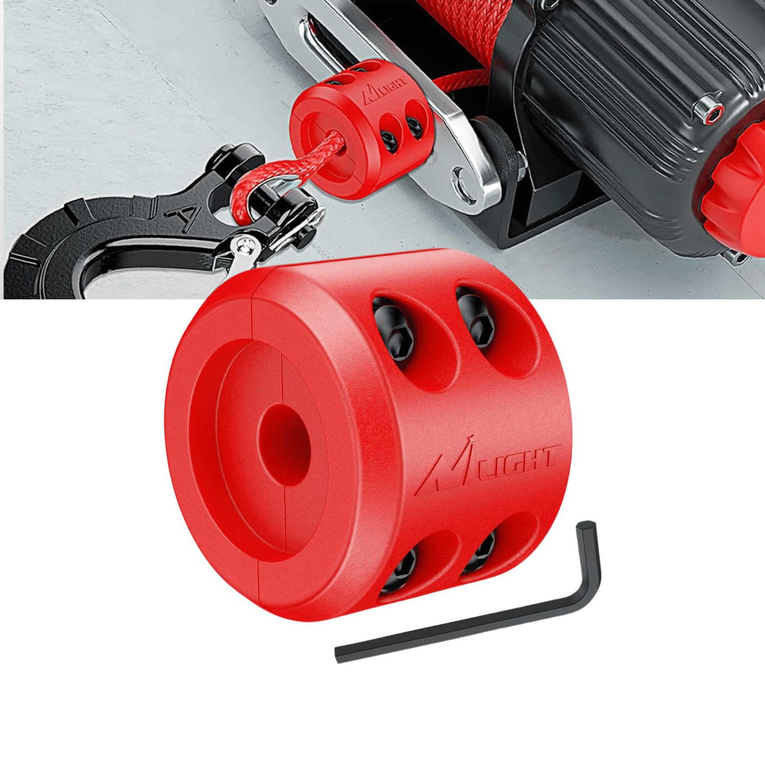 Fake Ruby Large Nilight Red Rubber Winch Stopper for ATV UTV Truck SUV - Cable Hook ...