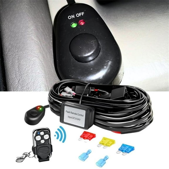 Nilight Remote Wiring Harness for Led Light Bar Wireless Strobe Flash Work Light Driving Lights Remote Controller on off Switch Power Relay Blade Fuse-1 Lead