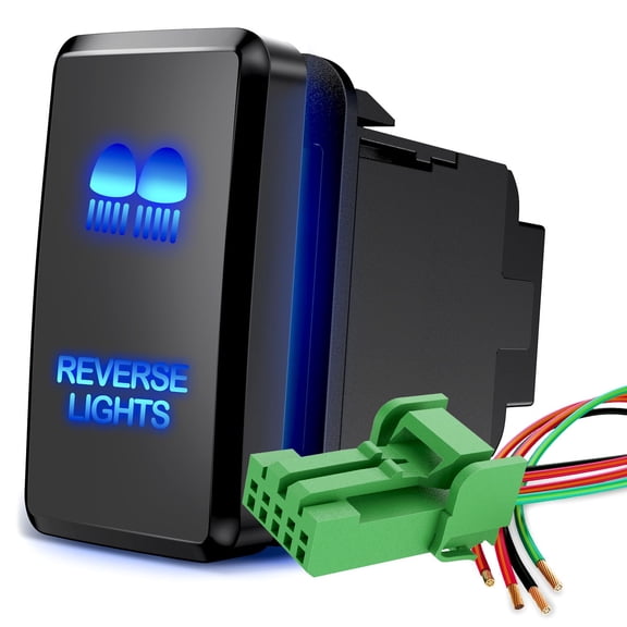 Nilight Reverse Lights Push Button Switch 12V ON Off Switches with Connector Wire Kit 1.54" x 0.83" Replacement for Toyota FJ Cruiser Fortuner Ta coma Highlander Tundra 4Runner Prado Land Cruiser