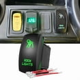 thumbnail image 1 of Nilight Rock Lights Rocker Switch Led Light Bar Switch 5Pin Laser on off SPST switches 20A/12V 10A/24V Switch Green with Jumper Wires Set for Cars Trucks RVs, 1 of 7