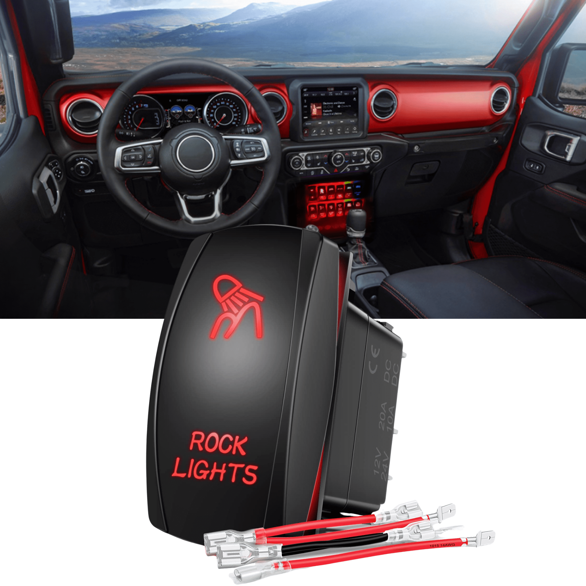LED Light Bar Switch ON/Off 5 Pin Laser Marine Rocker Switch Waterproof ...