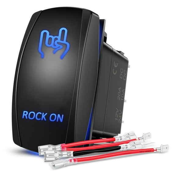 Nilight Rocker Switch 5 Pin SPST LED Light Bar Switch, 12V 20A/24V 10A with Jumper Wires Set
