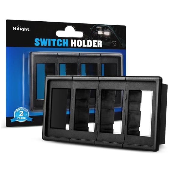 Nilight Rocker Switch Holder Panel, Switch Holder housing Kit ABS Plastic Black Automotive Mount Toggle Switch housing (Pack of 4) (2 Years Warranty), 4PCS Switch Panel