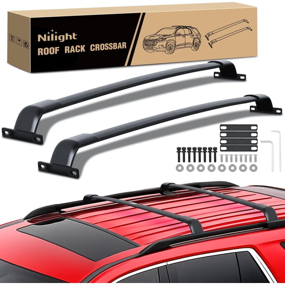 Nilight Roof Rack Cross Bar Compatible with 2018 19 20 2021 Chevy Traverse with Factory Side Rails,Adjustable Aluminum Less Wind Noise Car Crossbars for Cargo Carrier Luggage Box Kayak Tent Snowboard