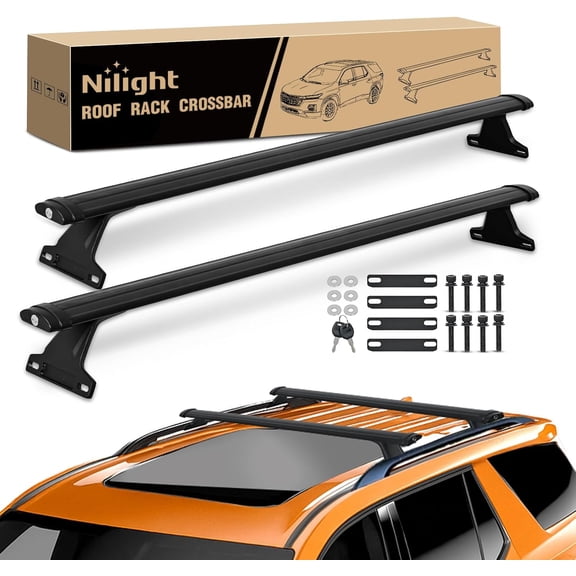 Nilight Roof Rack Cross Bars Compatible with Chevrolet Chevy Traverse 2022 2023 2024 with Side Rails,Adjustable Aluminum Less Wind Noise Car Crossbars for Cargo Carrier Luggage Kayak Tent Snowboard