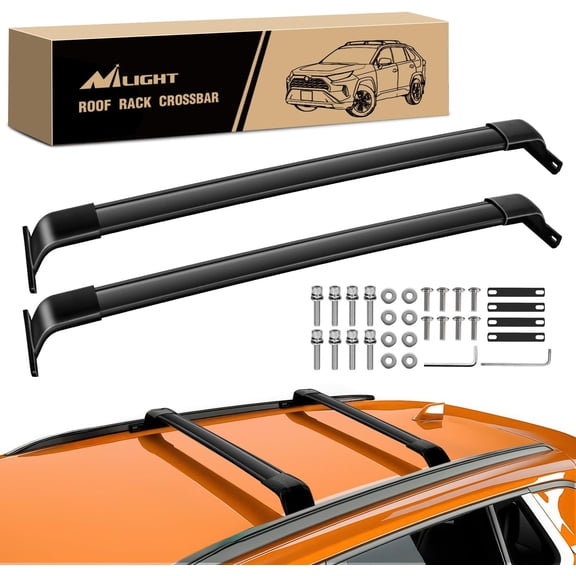 Nilight Roof Rack Cross Bars Fit for Jeep Grand Cherokee L 3-Row 2021-2026 & Grand Cherokee WL 2-Row 2022-2026 Aluminum Rails Crossbars with Adjustable Length for Rooftop Cargo Tent Carrier Kayak
