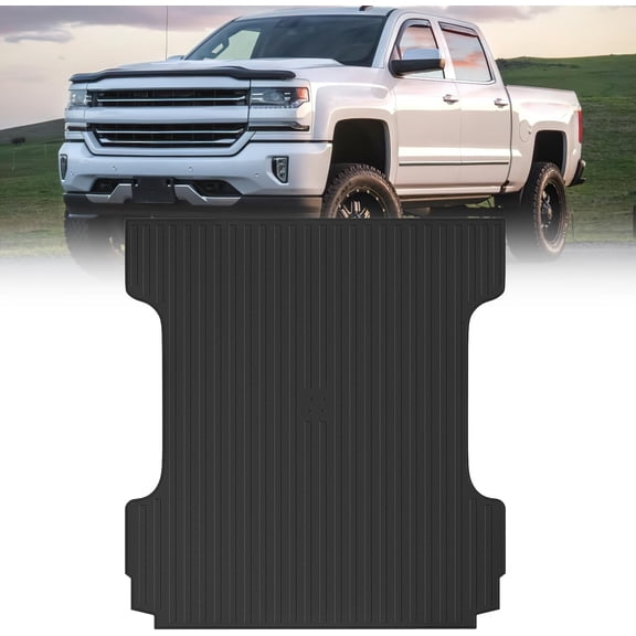 Nilight Rubber Truck Bed Mat 5.7FT for 14-18 Chevrolet GMC 1500 & 15-19 2500 3500 HD Crew Cab, Heavy-Duty Cargo Bed Liner Mat for 2014-2019 Chevy Silverado GMC Sierra Crew Cab, All Weather Protection
