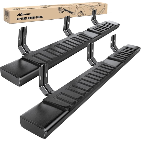 Nilight Running Boards for 1999-2016 Ford F250 F350 Super Duty/Extended Cab 2 Full-Size Door & 2 Half-Size Door 6 Inch Side Step Nerf Bars Stainless Steel Black