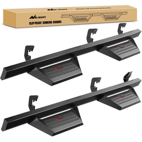Nilight Running Boards for 2007-2018 Chevy Silverado GMC Sierra 1500 2007-2019 Chevy Silverado GMC Sierra 2500HD 3500HD Crew Cab 4 Inch Drop Side Steps Bolt-on Black Powder Coated, 2 Years Warranty