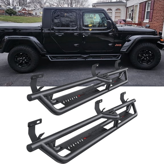 Running Boards Compatible with 2009-2018 Dodge Ram 1500 & 2019-2024 Ram 1500 Classic Quad Cab/Extended Cab, Upgraded Side Steps Textured Black Heavy Duty Truck Nerf Bars