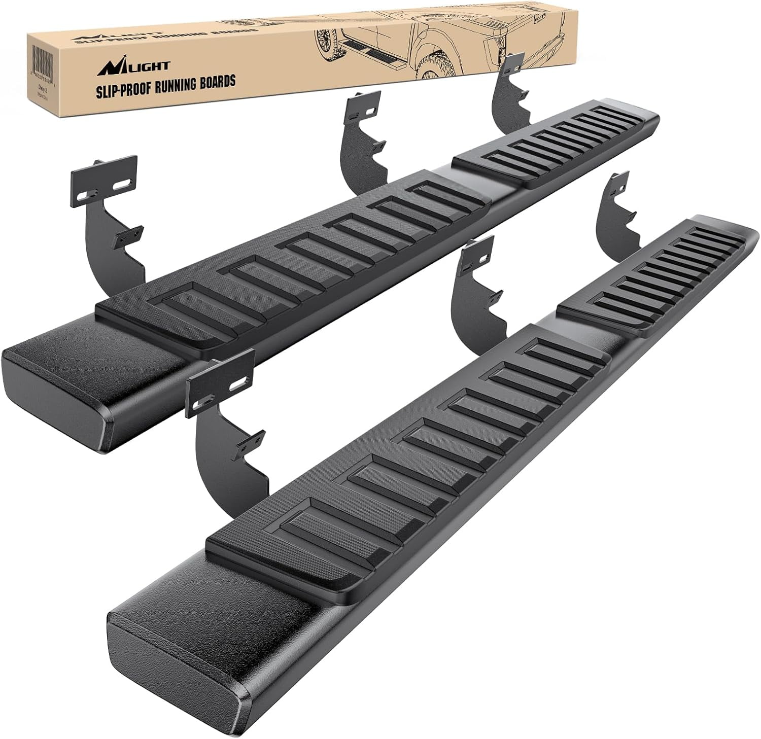 Nilight Running Boards for 2009-2018 Dodge Ram 1500 Quad Cab 2019-2024 Dodge Ram 1500 Classic 2010-2024 Dodge Ram 2500 3500 6inch Slip-Proof Aluminum Bolt-on Side Step Nerf Bars,Black