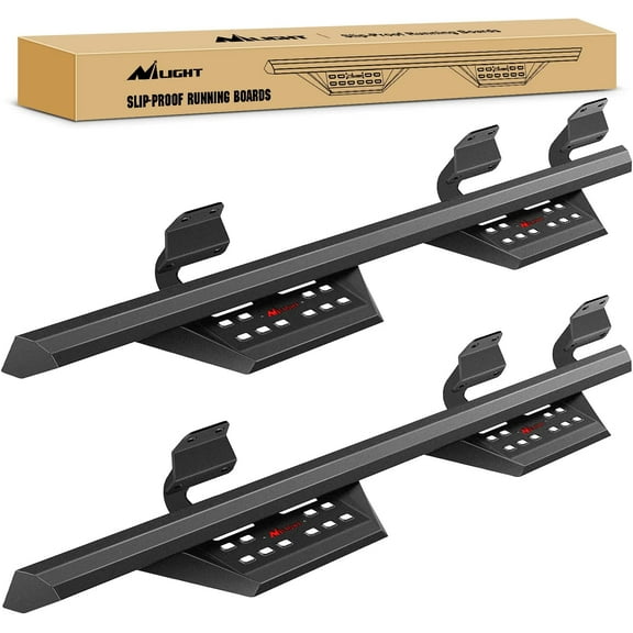 Nilight Running Boards for 2015-2023 Ford F150 2022 F150 Lightning EV 2017-2022 F250 F350 F450 F550 SuperCrew Cab 3.6 Inch Drop Side Steps Bolt-on Black Powder Coated, 2 Years Warranty