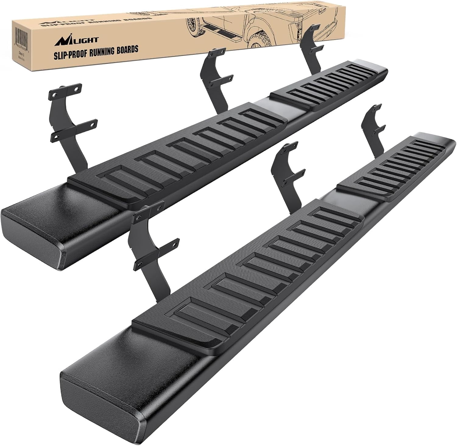 Nilight Running Boards for 2015-2024 Ford F-150 SuperCrew Cab Pickup 4 Door 2017-2024 Ford F-250 F-350 Super Duty Crew Cab 6 Inch Slip-Proof Aluminum Side Step Nerf Bars