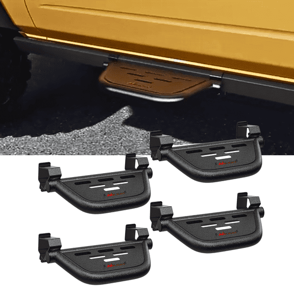 For Bronco Running Boards Side Steps Compatible with 2021 -2024 Ford Bronco 2/4 Doors, The Rock Rails 4Pcs Heavy-Duty Steel Side Bars Step Plates