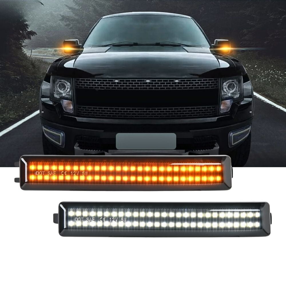 2Pcs LED Side Mirror Blinker Amber Turn Signal Light For Ford F150 F-150 2009-2014 Raptor SVT 2010 2011 2012 2013 2014