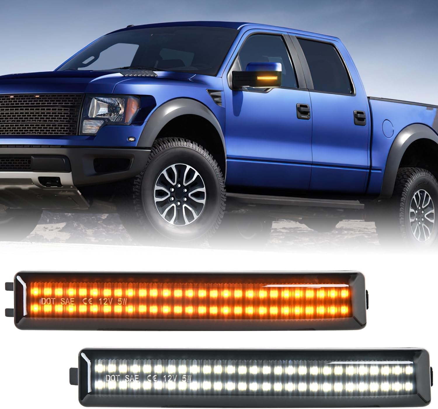 Nilight Side Mirror Marker Light Switchback Amber Turn Signals Light ...
