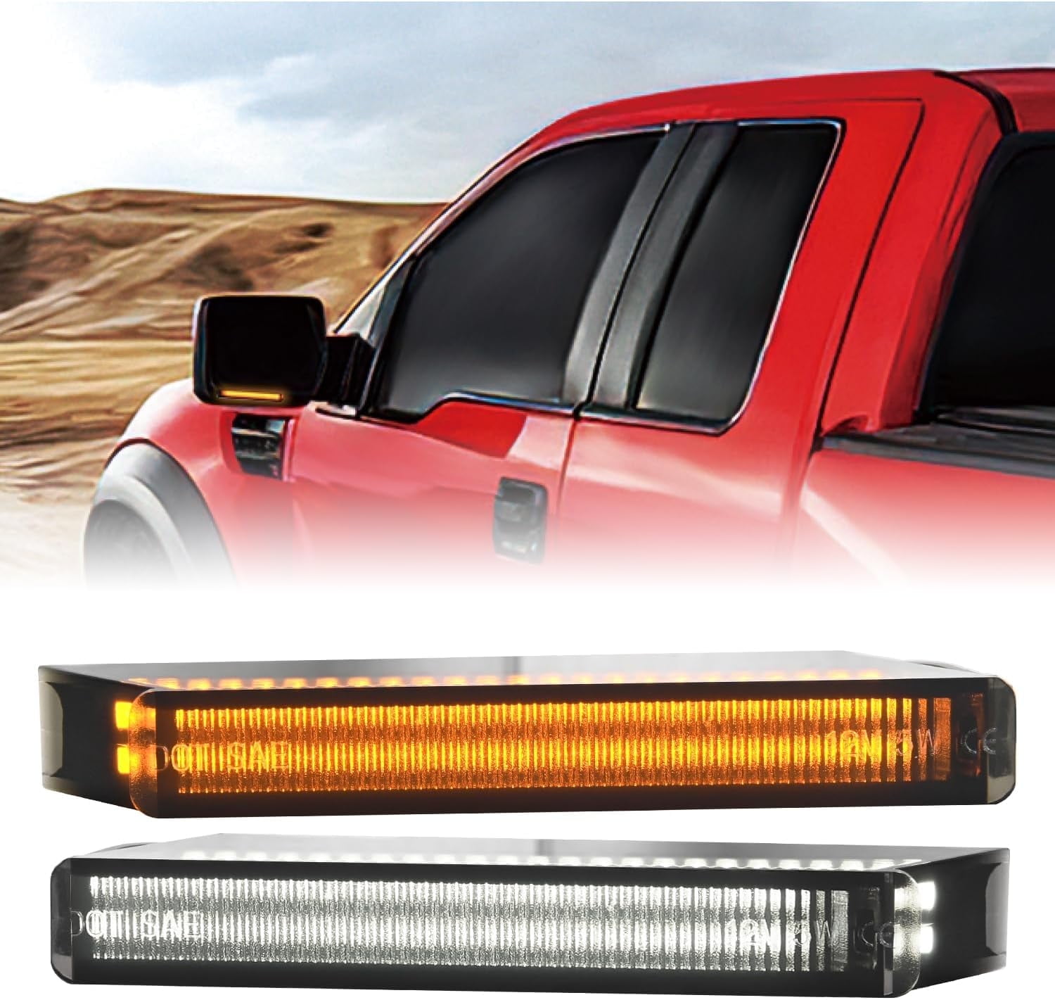 Nilight Side Mirror Marker Light Switchback White Parking Amber Turn ...