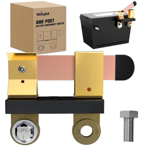 Nilight Battery Disconnect Switch 12V 24V 250A Negative Post Knife Blade Master Cut Off Isolator for Car Truck Marine RV