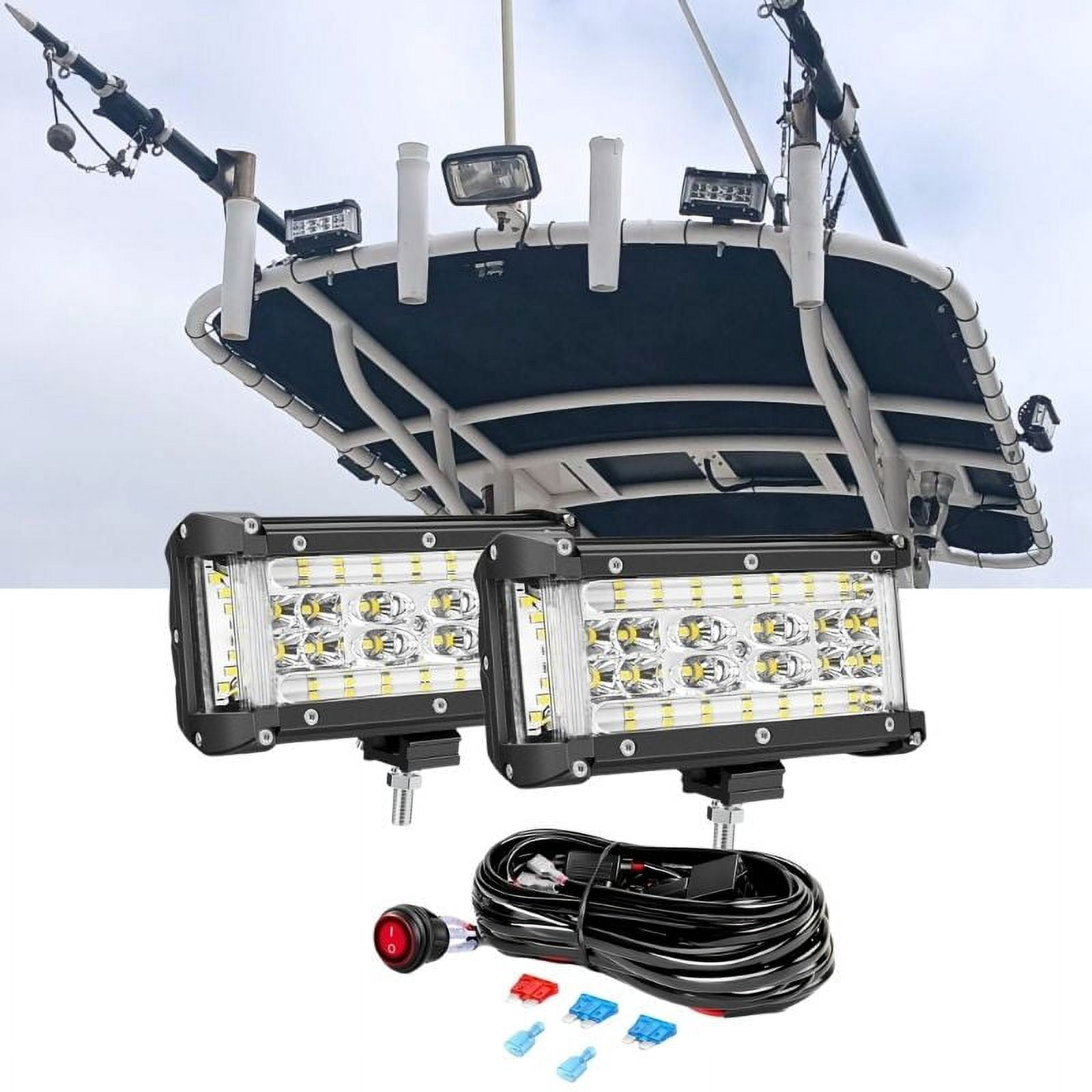Nilight 5.5 Inch Quadruple Row LED Light Bar Spot Flood Combo for Offroad Truck SUV ATV UTV with Wiring Harness