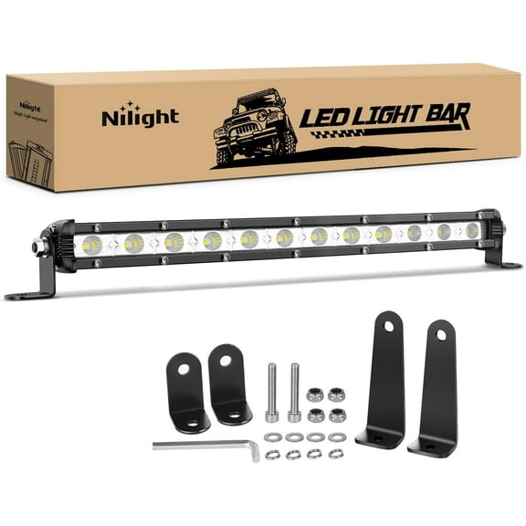 Nilight Single Row LED Light Bar Ultra-Slim Flood Light Bar 13 Inch 36W Fog Light Driving Light Work Light Roof Bumper Light for Offroad 4x4 Trucks Polaris RZR SUV ATV UTV