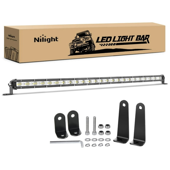 Nilight Single Row LED Light Bar Ultra-Slim Spot Flood Combo Light Bar 25 Inch 72W Fog Light Driving Light Work Light Roof Bumper Light for Offroad 4x4 Trucks Pickup SUV ATV UTV