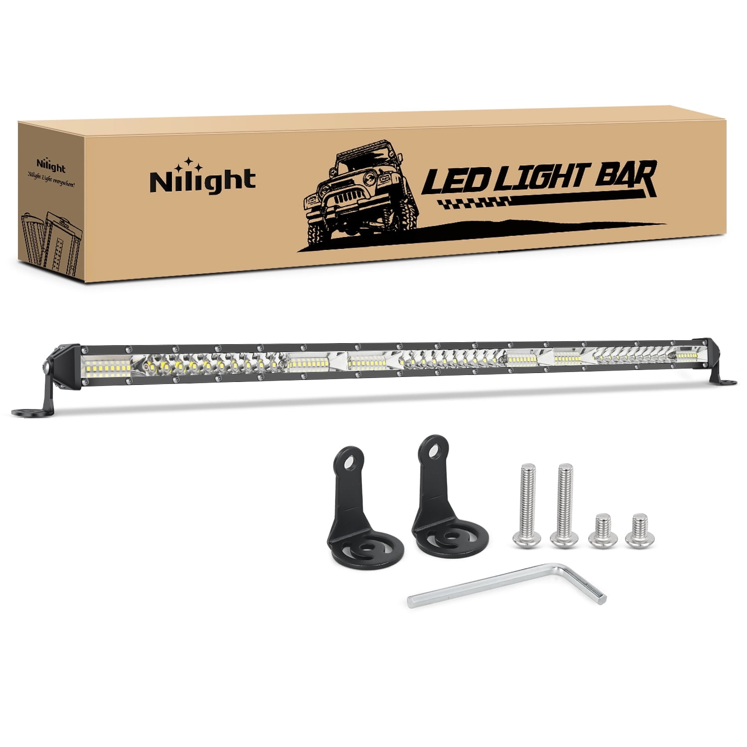 Nilight Slim LED Light Bar 31 Inch 78LED Single Row Spot Flood Combo Fog Light Driving Light Work Light Roof Bumper Lamp Offroad Light for 4x4 Trucks SUV ATV UTV