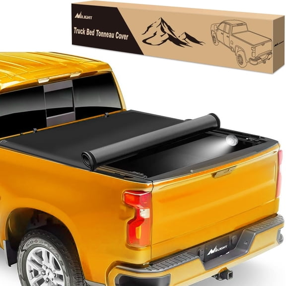 Nilight Soft Roll Up Truck Bed Tonneau Cover Compatible with Ram 1500 2009 2010 2011 2012 2013 2014 2015 2016 2017 2018,6.4ft