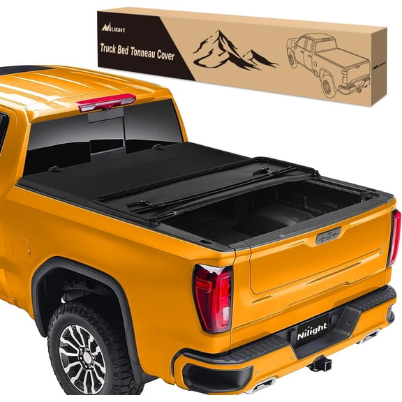 Nilight Soft Tri-fold Truck Bed Tonneau Cover Compatible with Chevy Silverado 1500/GMC Sierra 1500 2014 2015 2016 2017 2018 2019 2020 2021 2022 2023 2024 2025, 6.7ft