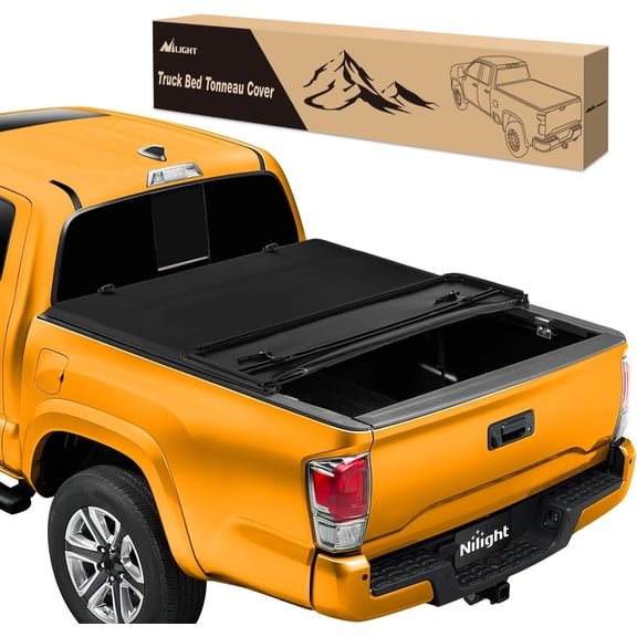 Nilight Soft Tri-fold Truck Bed Tonneau Cover Compatible with Toyota Tacoma 2016 2017 2018 2019 2020 2021 2022 2023-6ft