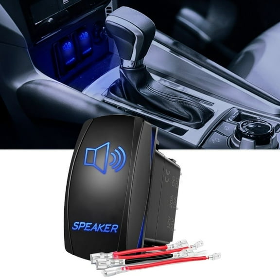 Nilight Speaker Rocker Switch Led Light Bar Switch 5 Pin Laser on off SPST switches 20A/12V 10A/24V Switch Blue with Jumper Wires Set for Cars Trucks Boats ATVs UTVs RVs