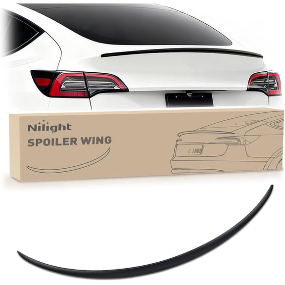 Nilight Spoiler Compatible with Tesla Model Y 2020 2021 2022 2023 2024 Spoilers for Cars Rear Spoiler Wing ABS Sporty Rear Trunk Lip Exterior Accessories Easy No-Drill Installation, Matte Black