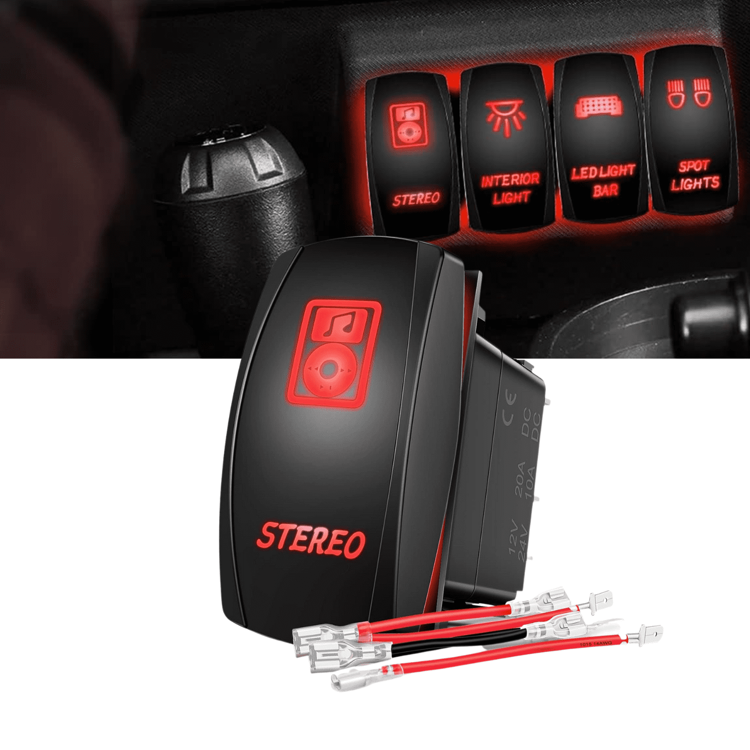 Nilight Stereo Rocker Switch Led Light Bar 5Pin Laser On Off SPST ...