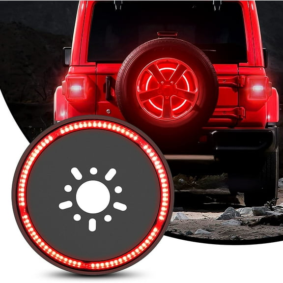 Nilight Spare Tire Brake Light Wheel Light 3rd Third Brake Light for 2018- 2025 Jeep Wrangler JK JKU JL JLU