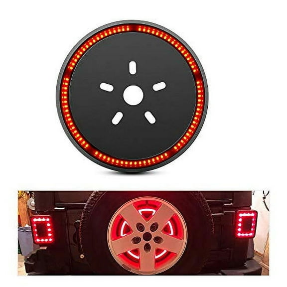 Nilight - TL-12 Spare Tire Brake Light Wheel Light 3rd Third Brake Light for Wrangler 2007-2018 JK JKU YJ TJ, Red Light