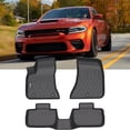 thumbnail image 2 of 4-Piece Black Carpet Floor Mat Set For 2011-2023 Dodge Charger & Chrysler 300 RWD – Super Durable 2 of 5