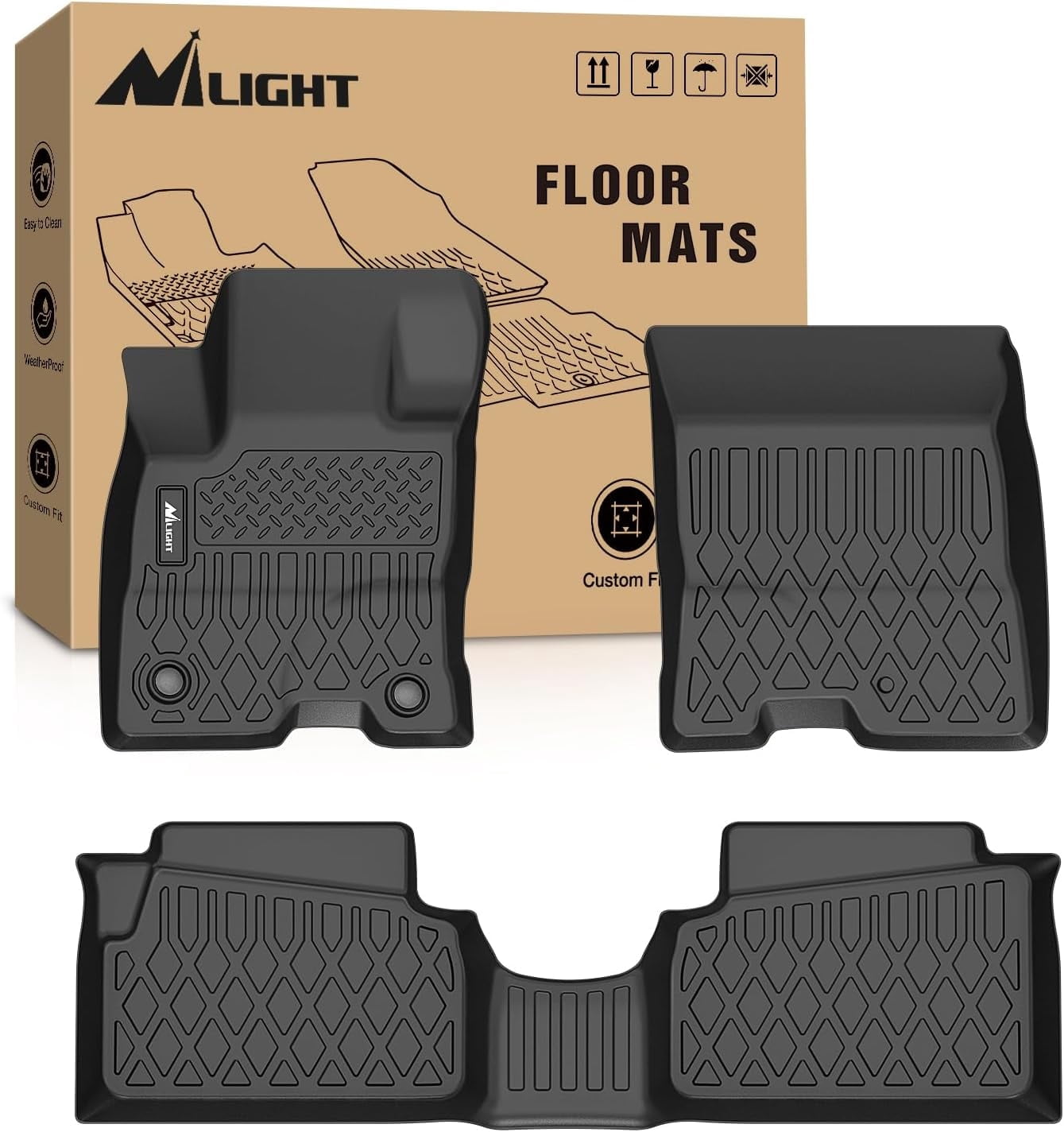 All-Weather Floor Mats & Tailgate Mat For Ford Maverick Hybrid 2022-2026 | Heavy-Duty TPE Rubber Set