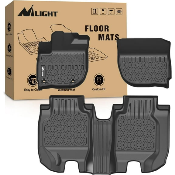 Nilight TPE Floor Mats for Honda HR-V (HRV) 2016 2017 2018 2019 2020 2021 2022,All Weather Custom Fit Heavy Duty Floor Liners,Black