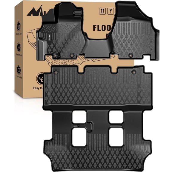 Nilight TPE Floor Mats for Honda Odyssey 2011 2012 2013 2014 2015 2016 2017 All Weather Custom Fit Heavy Duty Floor Liners