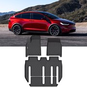 Nilight TPE Floor Mats for Tesla Model X 7 Seater 2022 2023 2024 2025 All Weather Custom Fit Heavy Duty Floor Liners