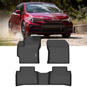 3-Piece All-Weather Floor Mats For 2020-2024 Toyota Corolla – Black TPE Rubber Liners